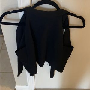 Black open back tank top